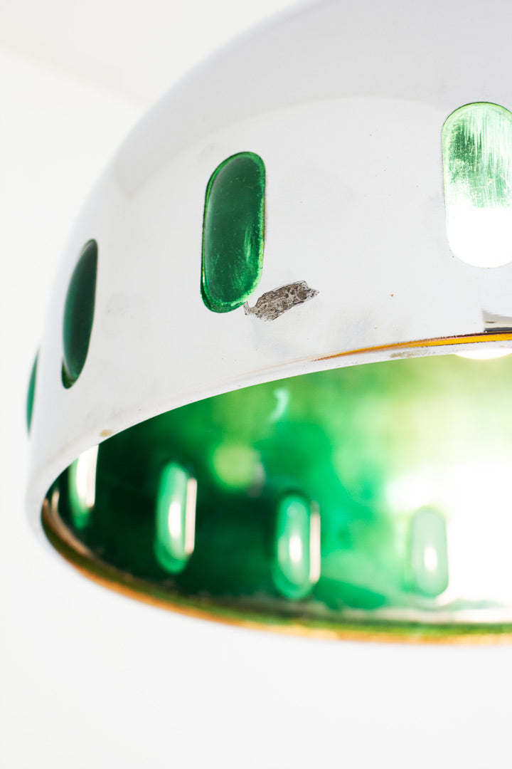 Vintage Space-Age ufo lamp chroom & groen