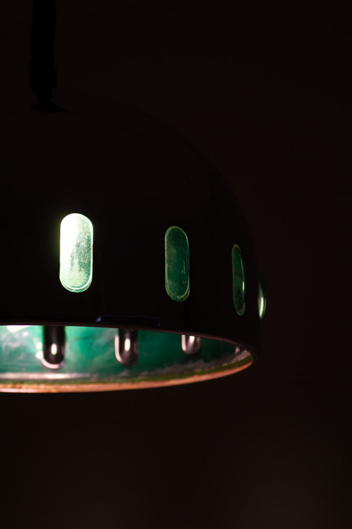 Vintage Space-Age ufo lamp chroom & groen