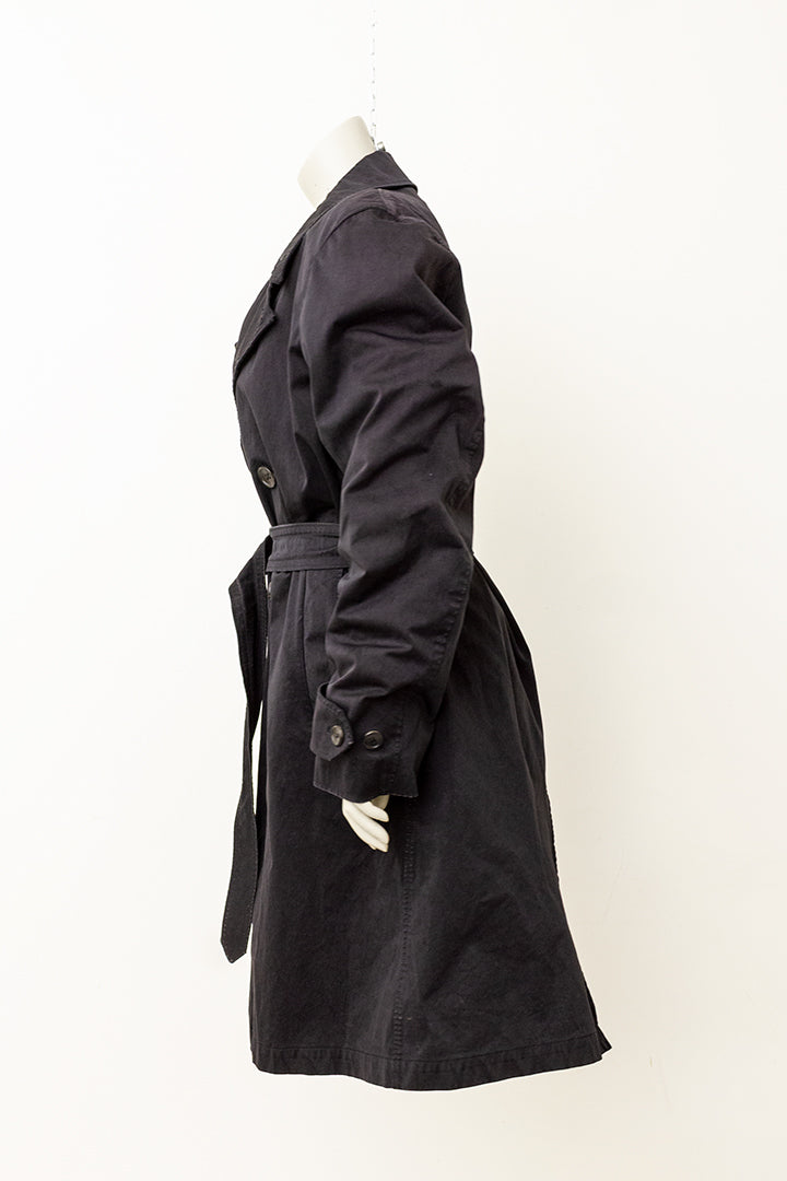 Vintage Ten-C zwarte trenchcoat met uitneembare gewatteerde voering