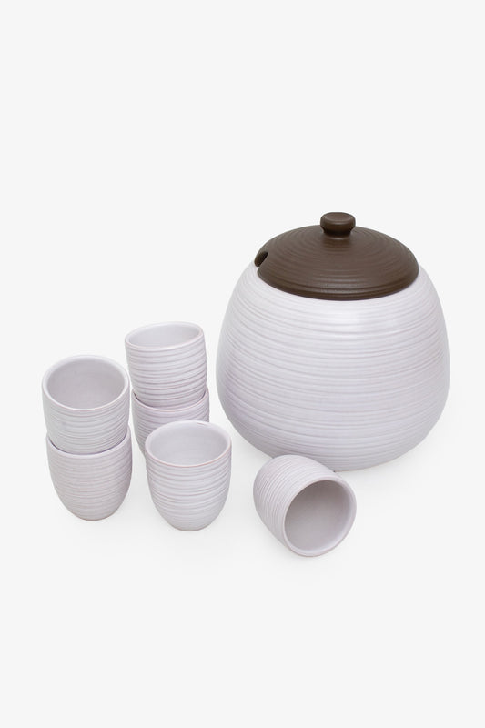 Vintage Waechtersbach punchbowl/ soepterrine met 6 mokjes