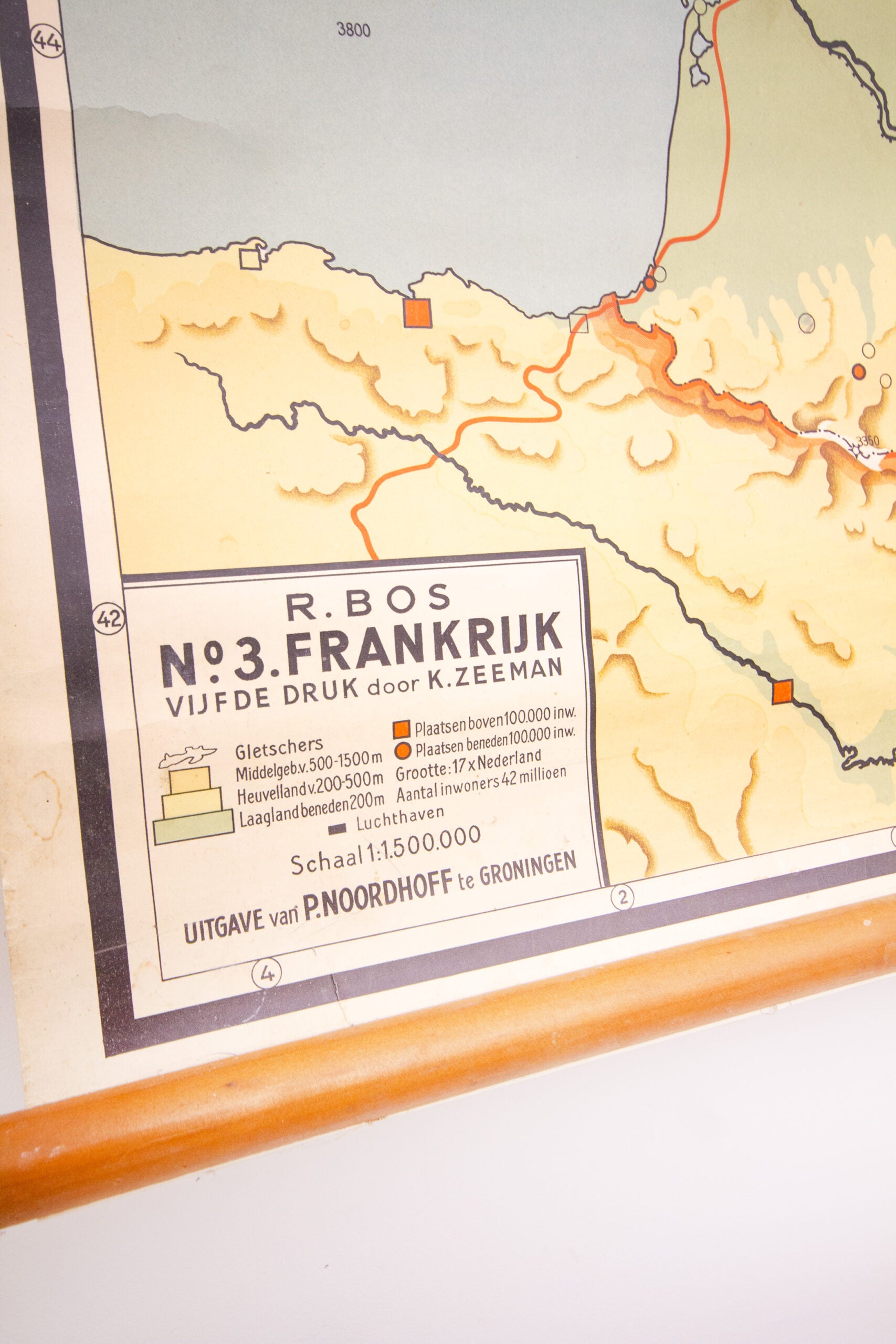 Vintage wandkaart Frankrijk