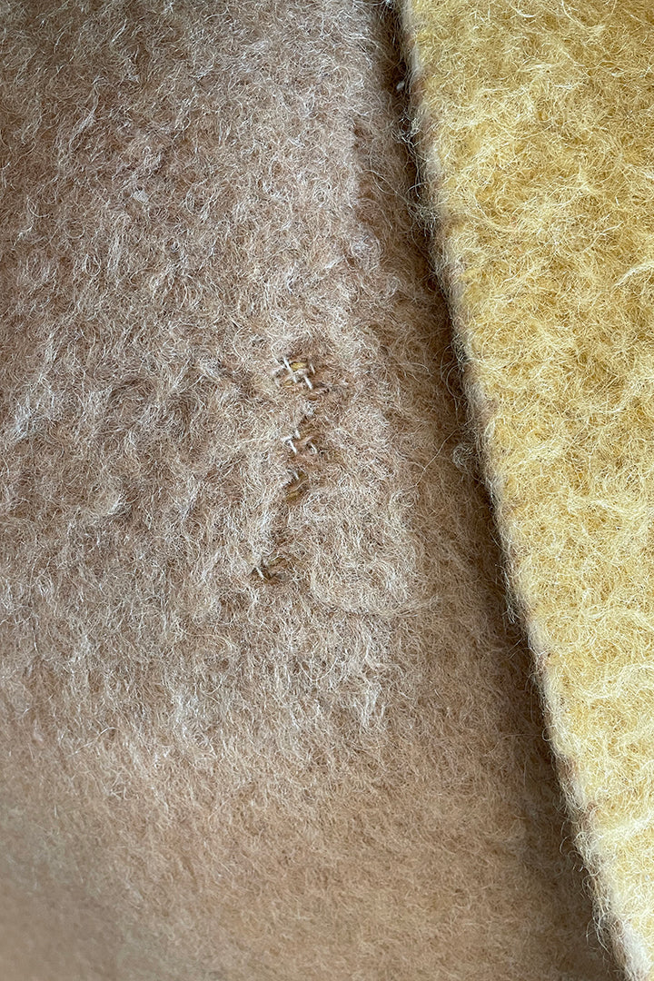 Vintage Zaalberg Holland wollen deken geel/beige