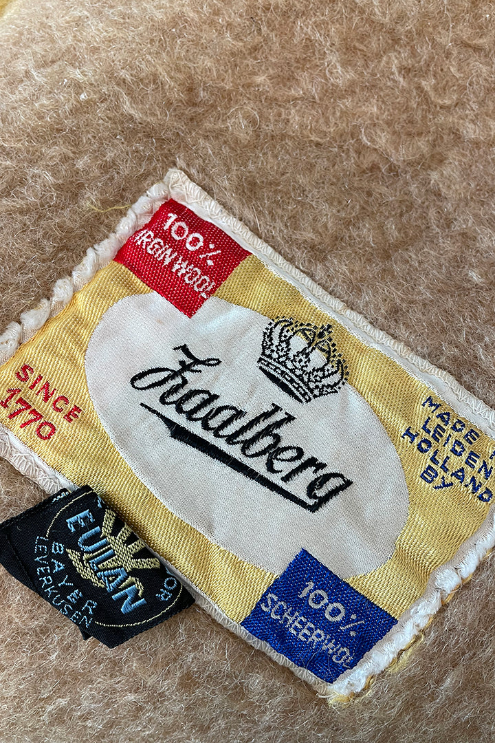 Vintage Zaalberg Holland wollen deken geel/beige