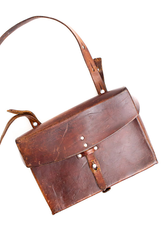 Vintage Zwitserse leren legertas