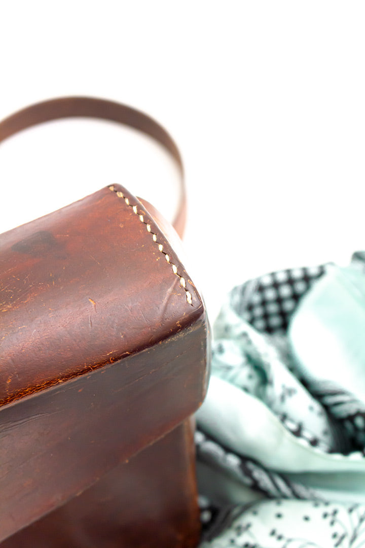 Vintage Zwitserse leren legertas