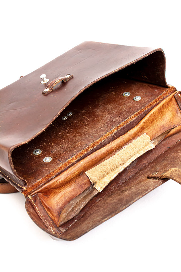 Vintage Zwitserse leren legertas