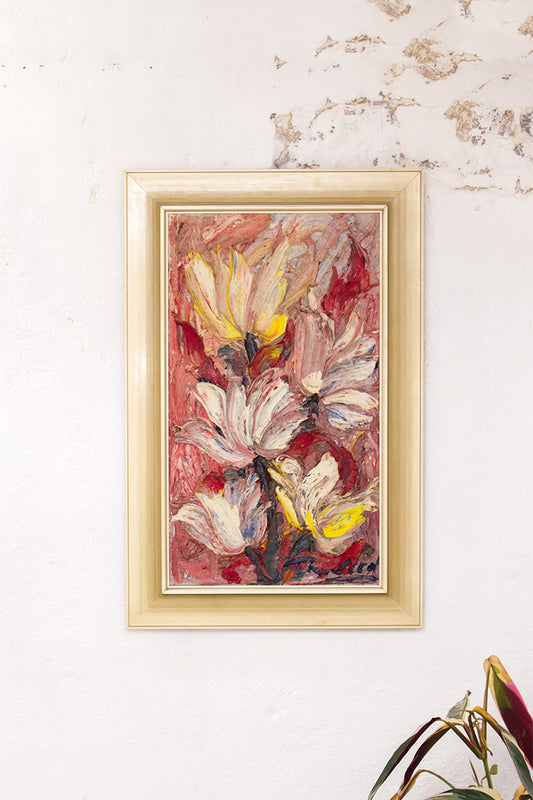 Vintage abstract schilderij Magnolias Duitsland