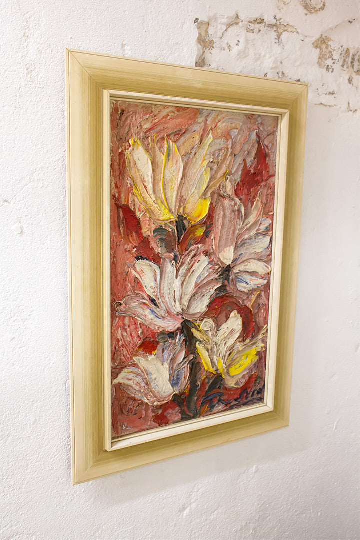 Vintage abstract schilderij Magnolias Duitsland