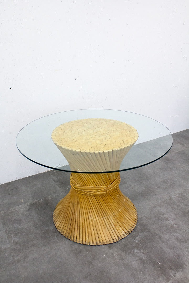 Vintage 70’s McGuire bamboe ‘Sheaf of Wheat’ tafel 