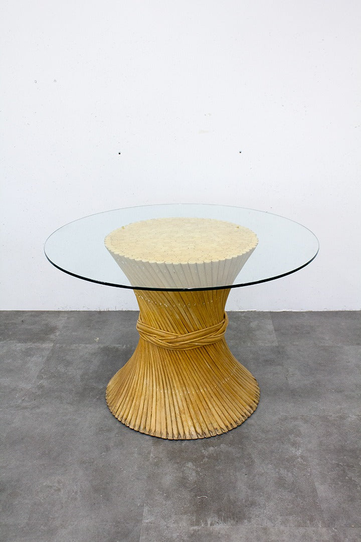 Vintage 70’s McGuire bamboe ‘Sheaf of Wheat’ tafel 