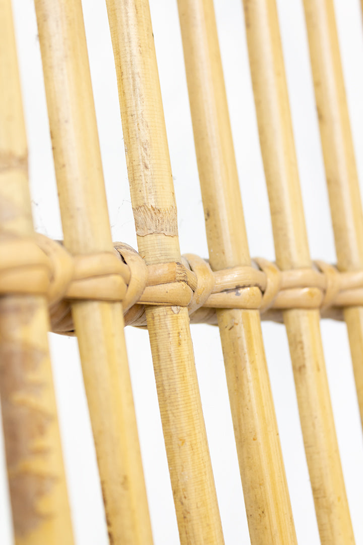 Vintage bamboe stoel met hoge rugleuning