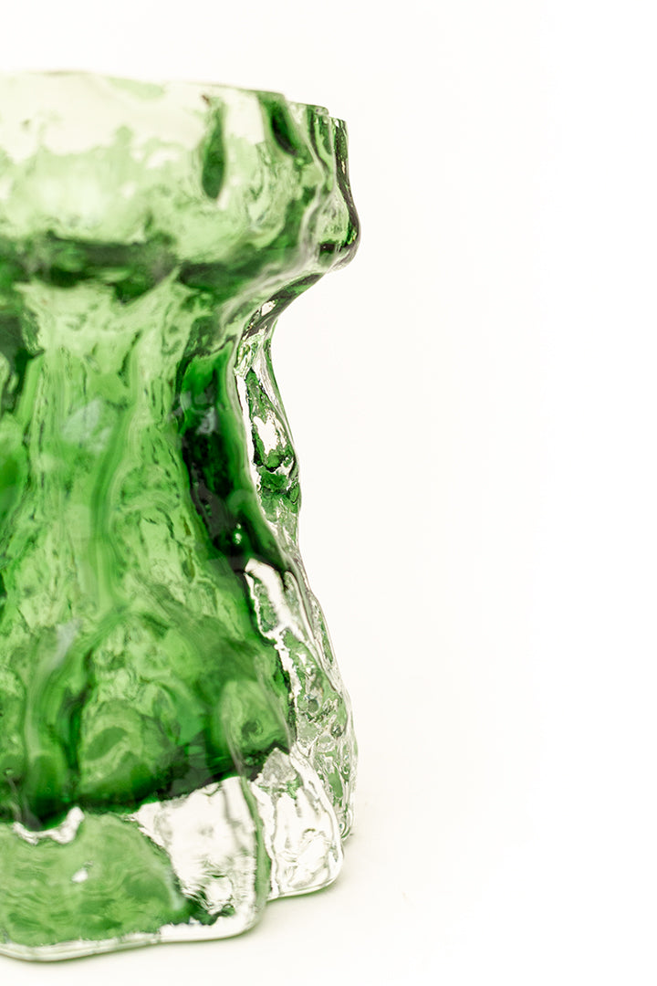 Vintage bark vaas groen Ingrid Glass