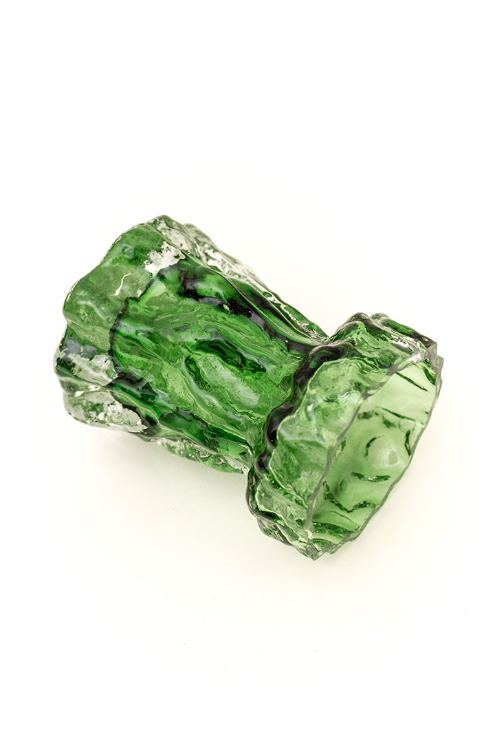 Vintage bark vaas groen Ingrid Glass