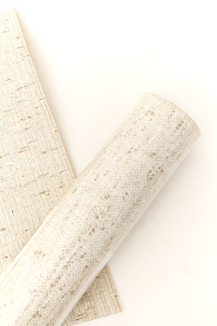 Vintage beige behang met textuur jute-look