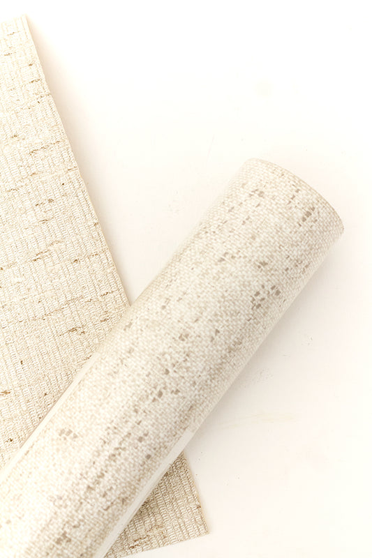 Vintage beige behang met textuur jute-look