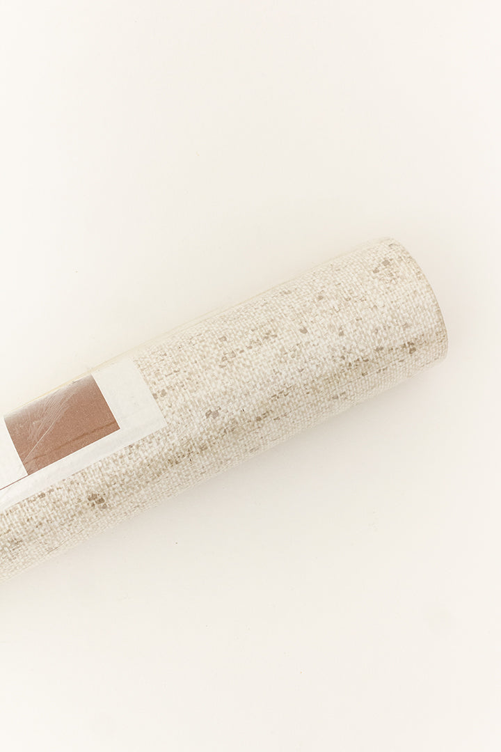Vintage beige behang met textuur jute-look