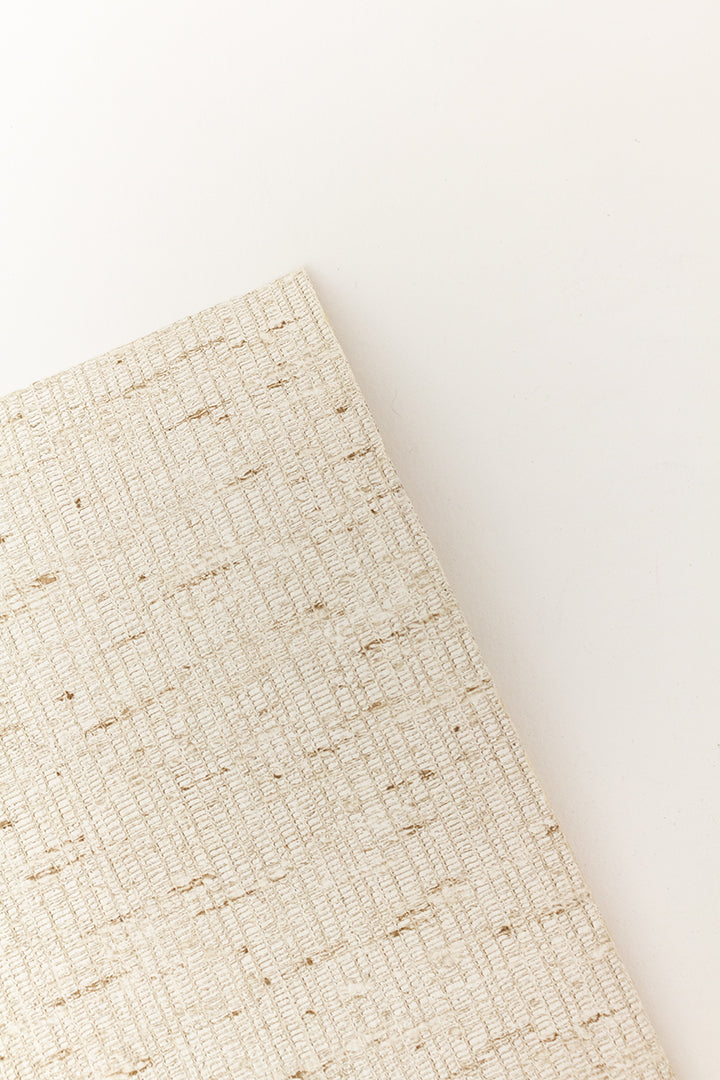 Vintage beige behang met textuur jute-look