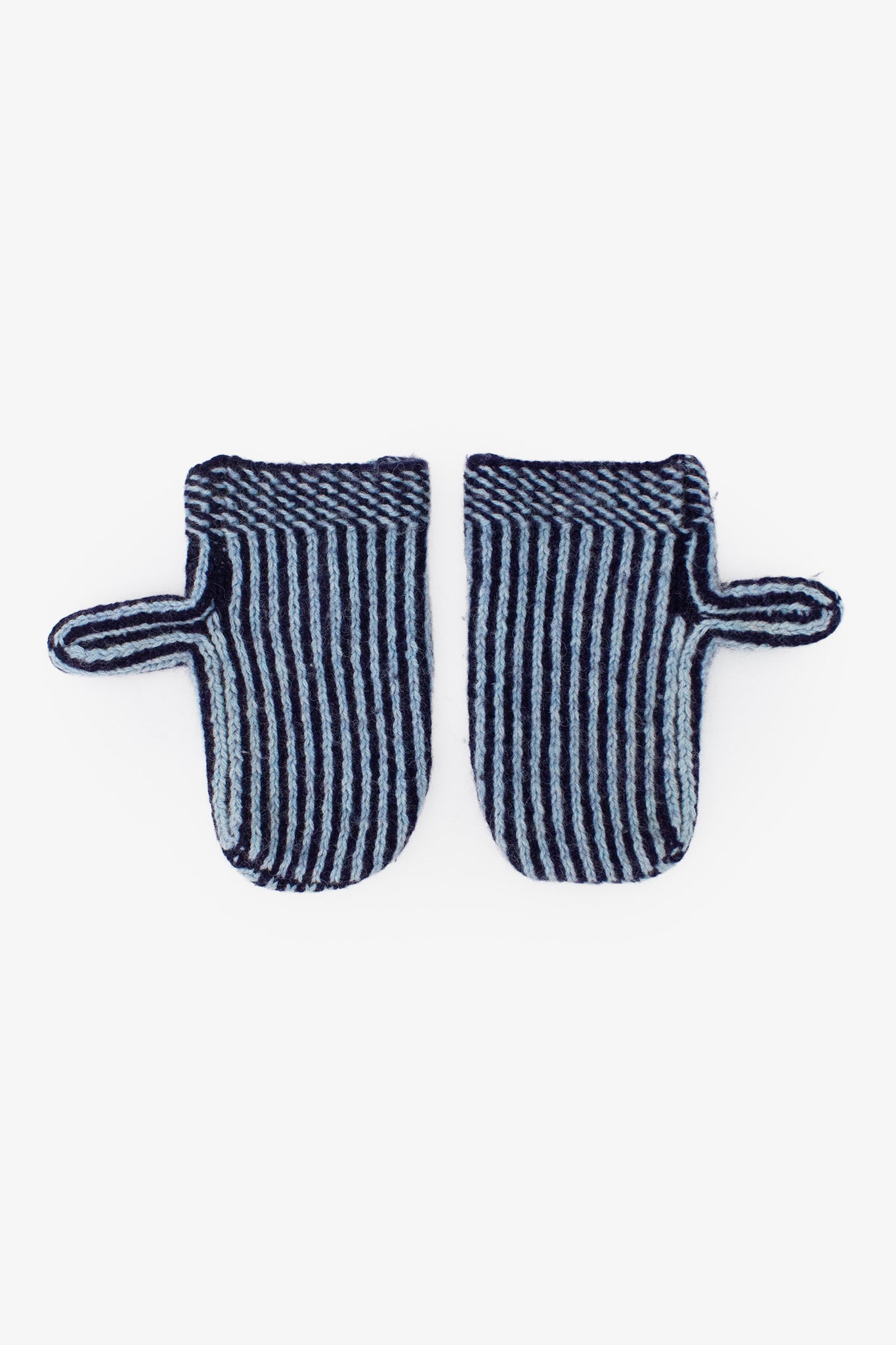 Vintage blauw gebreide wollen Dries van Noten wanten