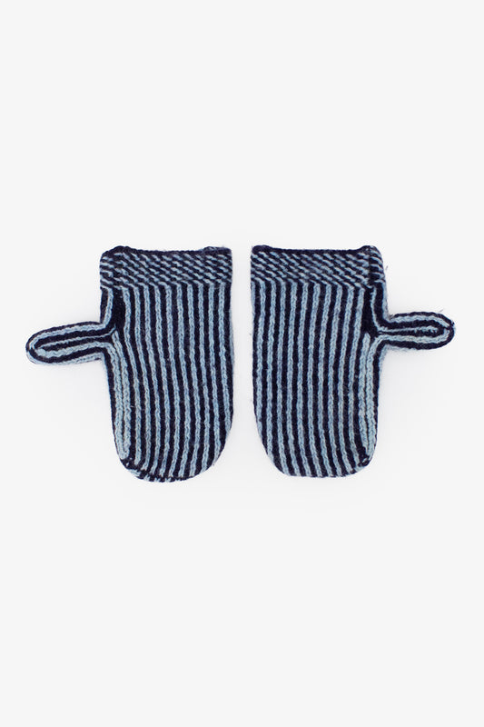 Vintage blauw gebreide wollen Dries van Noten wanten