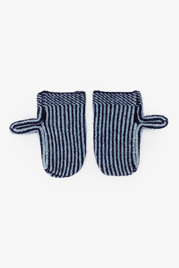 Vintage blauw gebreide wollen Dries van Noten wanten