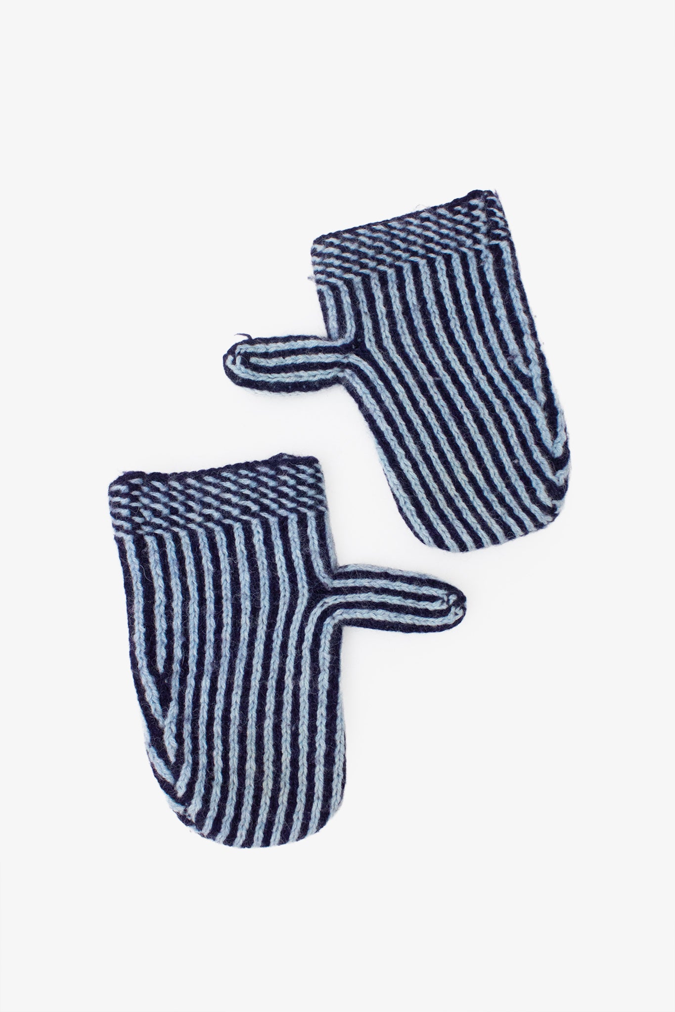 Vintage blauw gebreide wollen Dries van Noten wanten