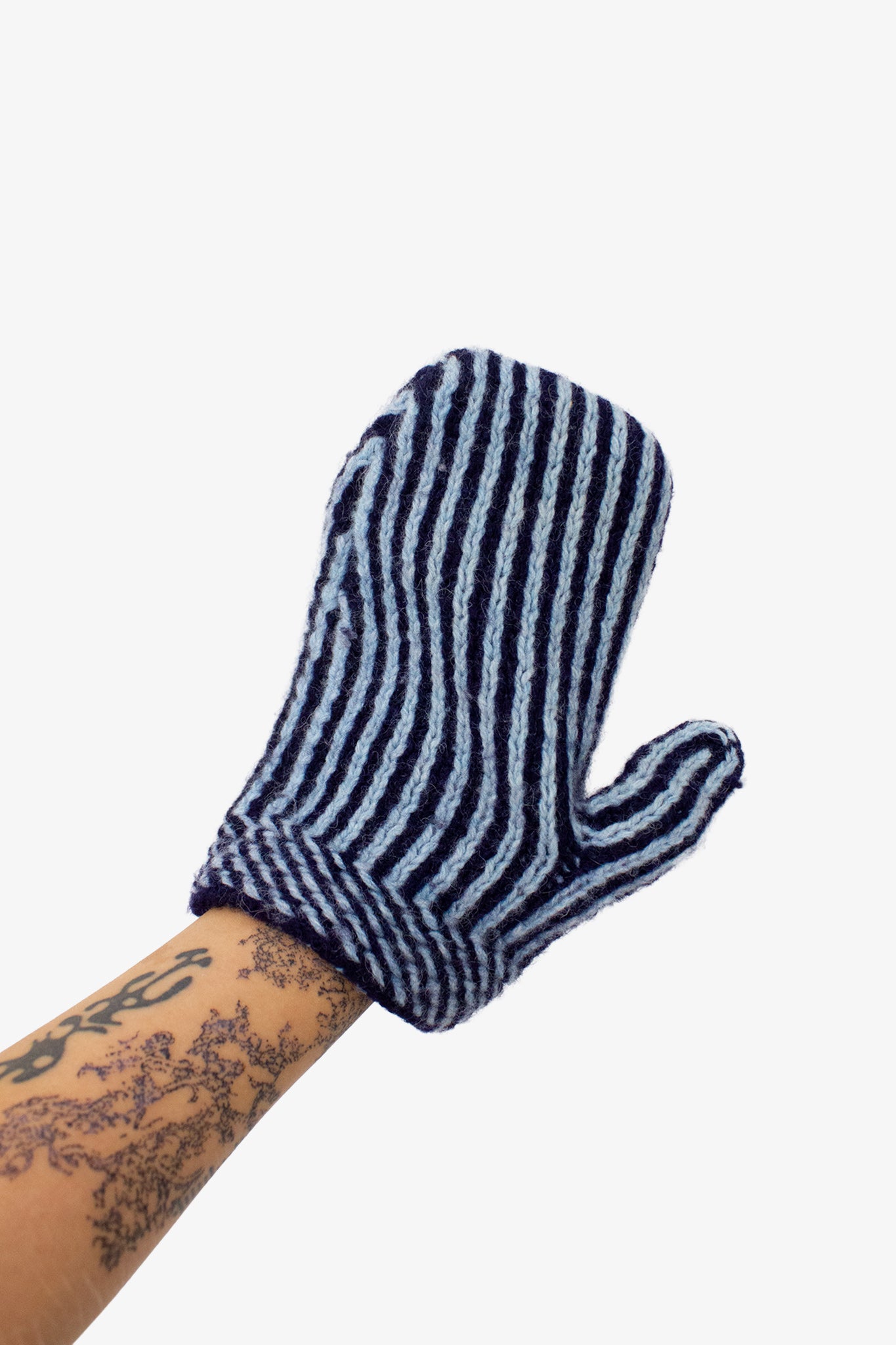 Vintage blauw gebreide wollen Dries van Noten wanten