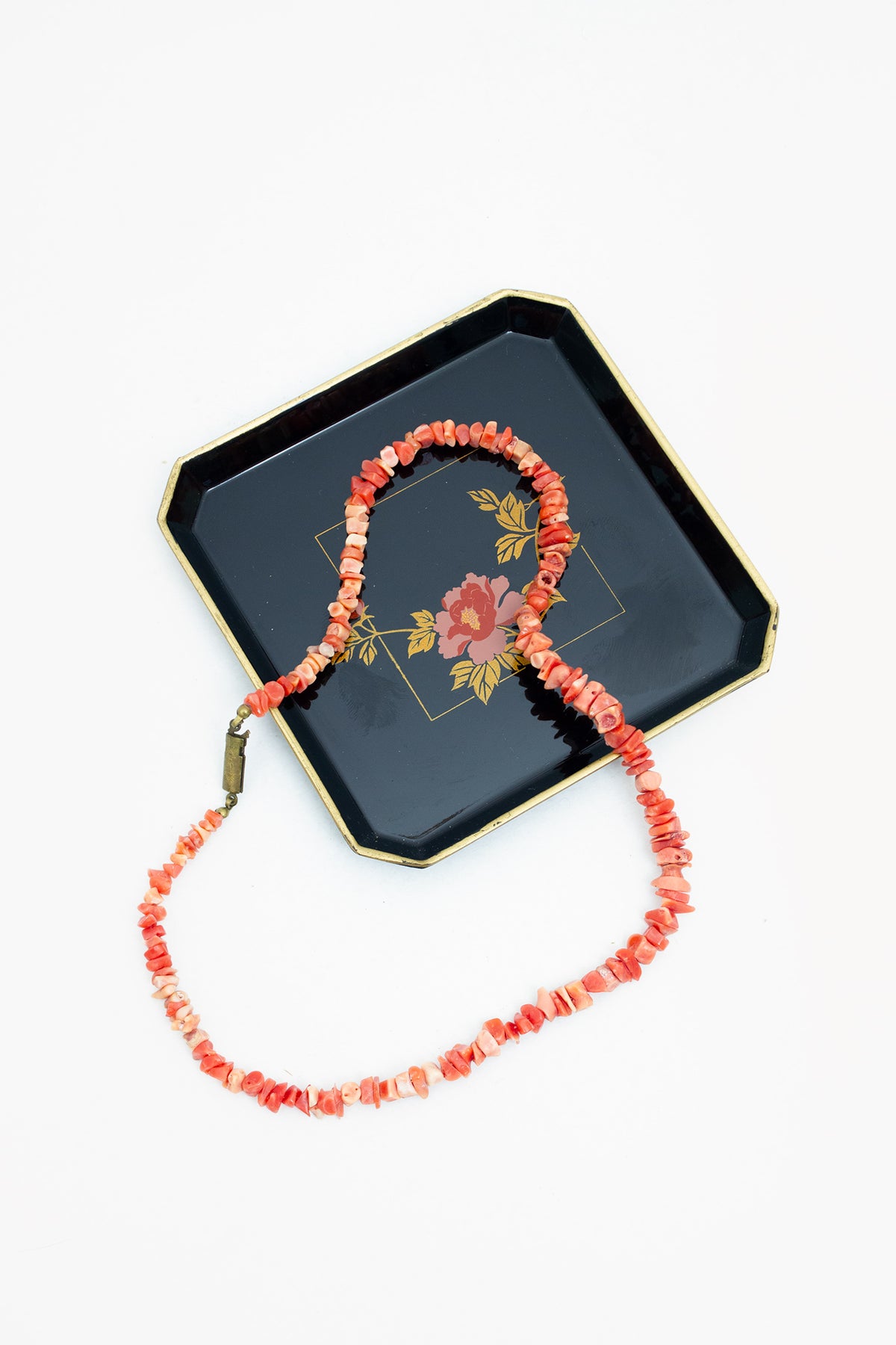 Vintage bloedkoralen splinter ketting
