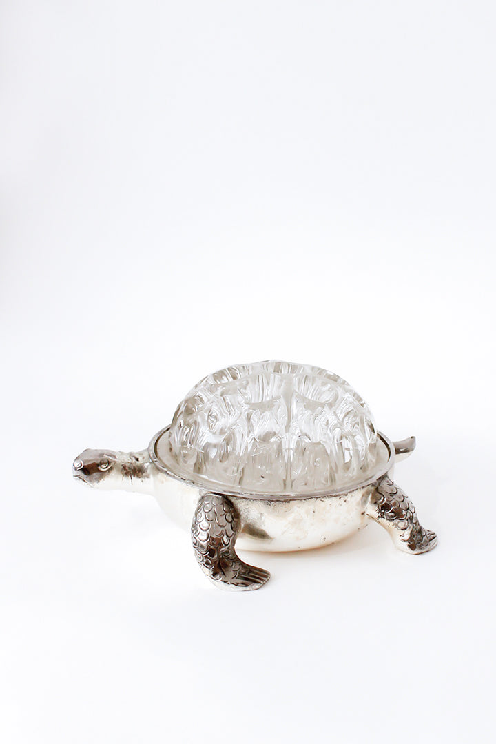 Vintage bloemenprikker schildpad