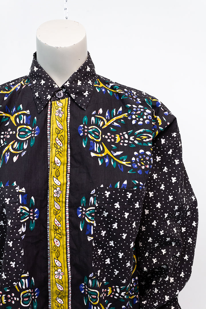 Vintage blouse zwart met print Mac & Maggie