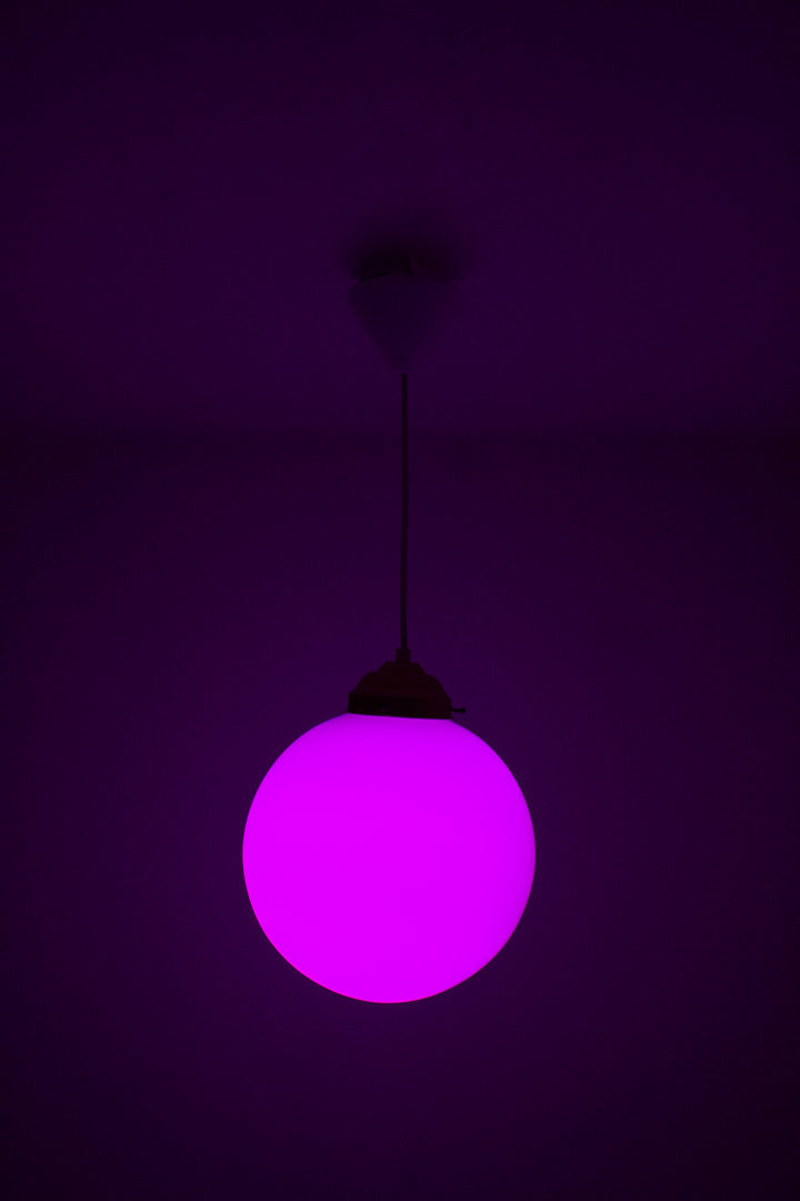 Vintage bollamp met messing kap jaren 30