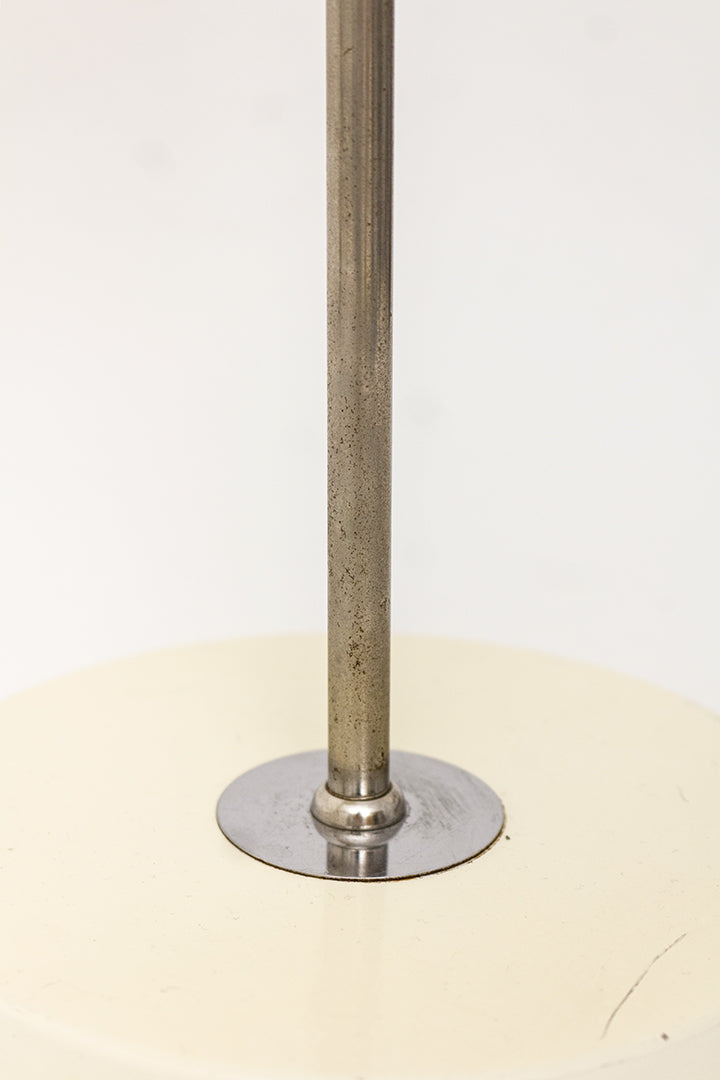 Vintage bollenlamp/bureaulamp met crèmekleurige kap en voet