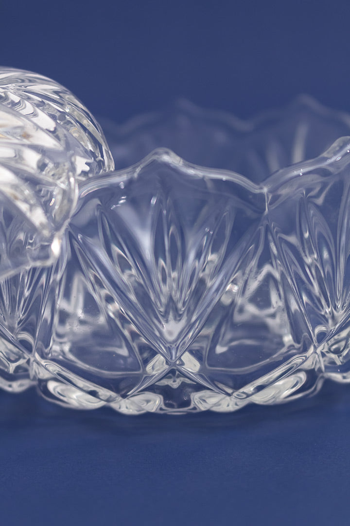 Vintage bonbonnière met deksel kristalglas Art Deco Walther Glas