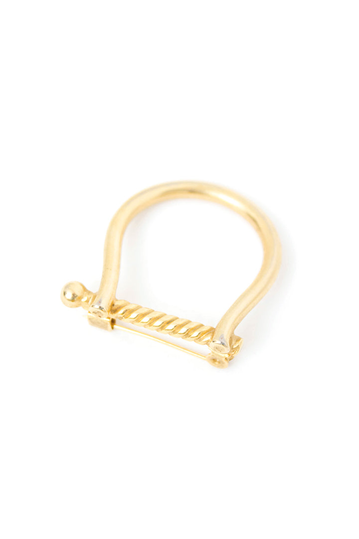 Vintage broche goudkleurige harp