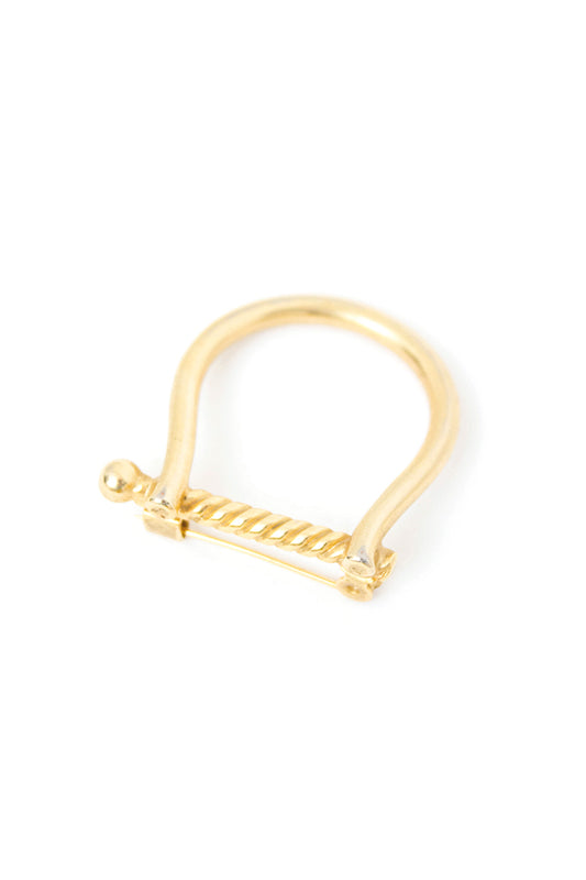 Vintage broche goudkleurige harp