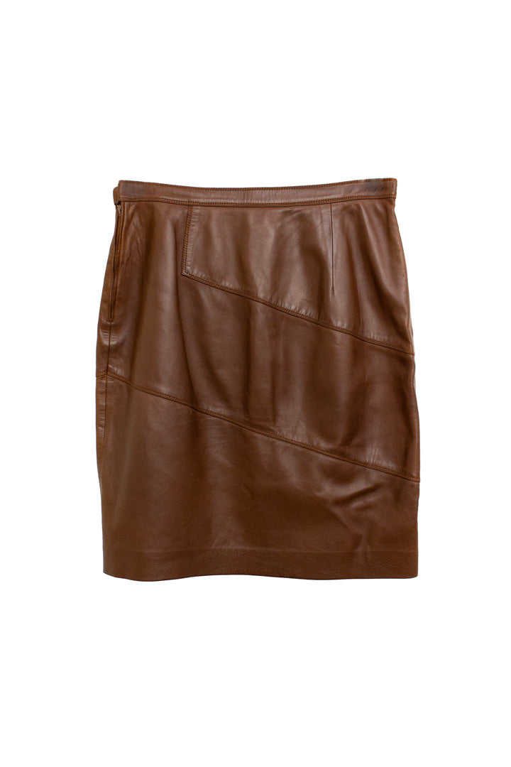 Vintage bruin leren Gucci rokje