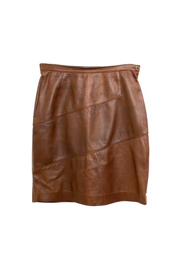 Vintage bruin leren Gucci rokje