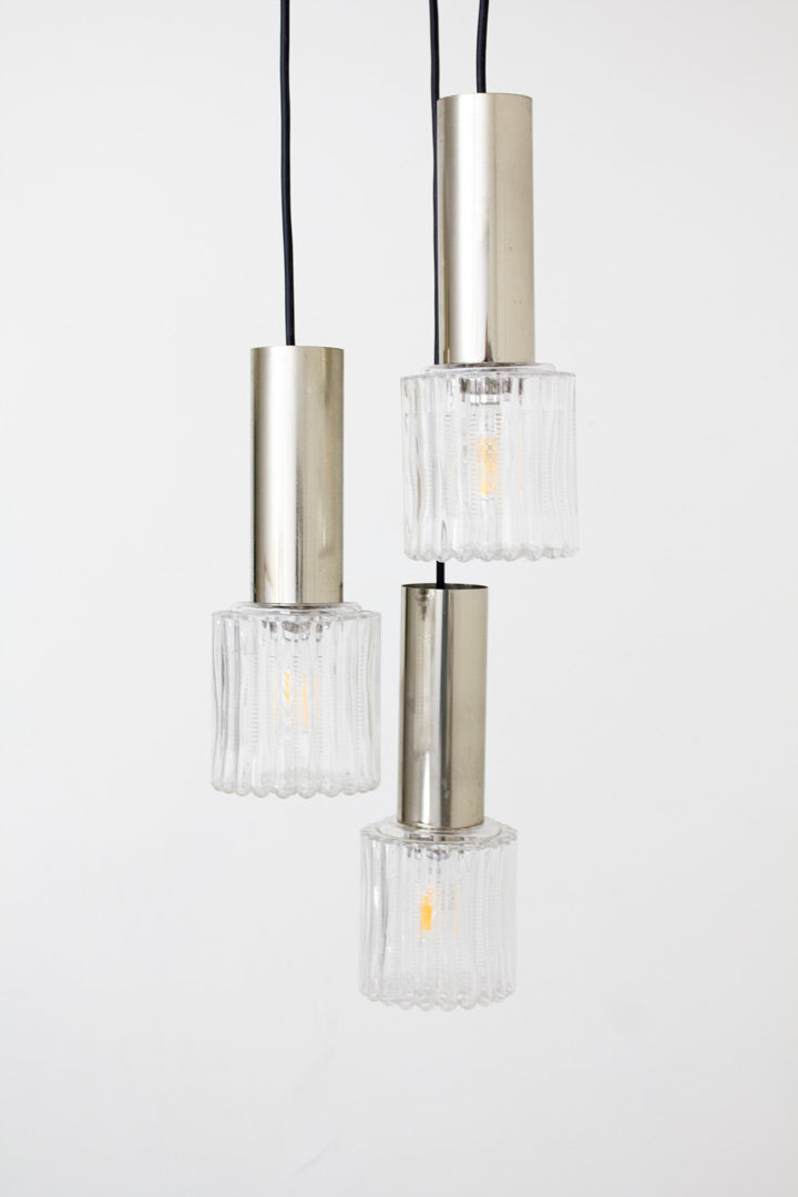 Vintage cascade hanglamp met facetglas