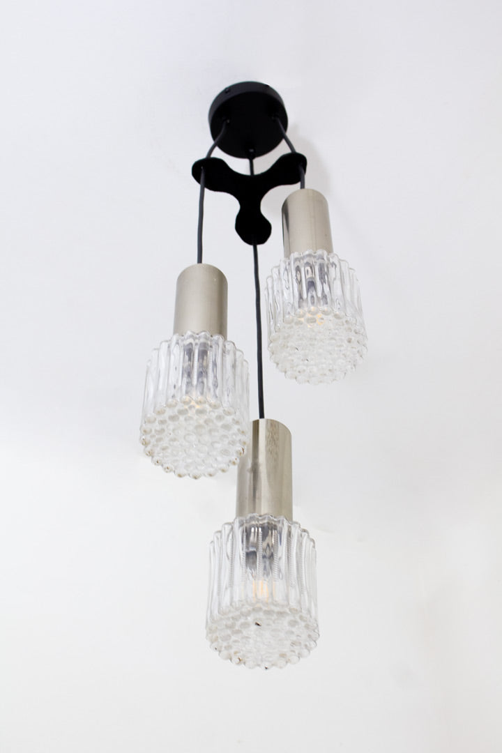 Vintage cascade hanglamp met facetglas