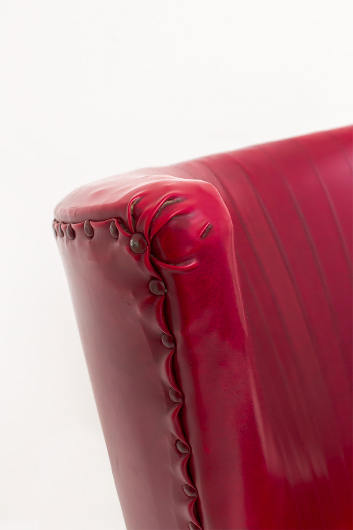 Vintage cocktail stoel bordeaux rood skai leer