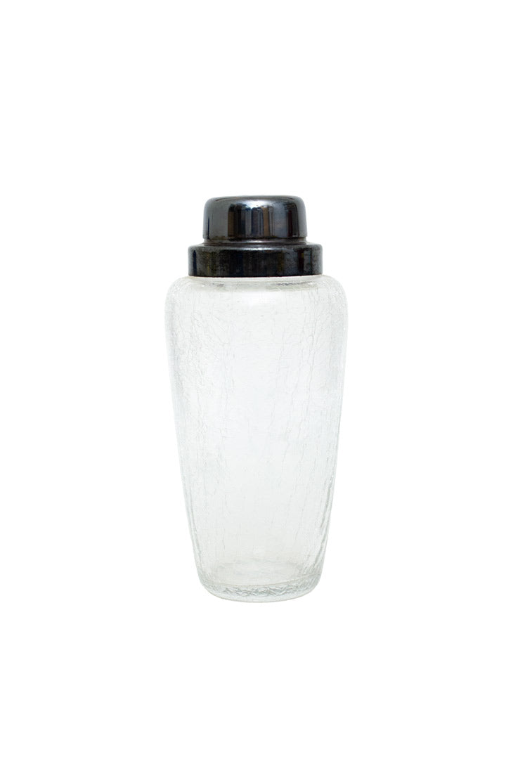 Vintage cocktailshaker van cracelé glas