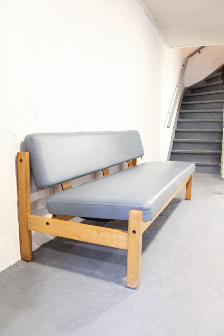 Vintage design blauw grijze bank II