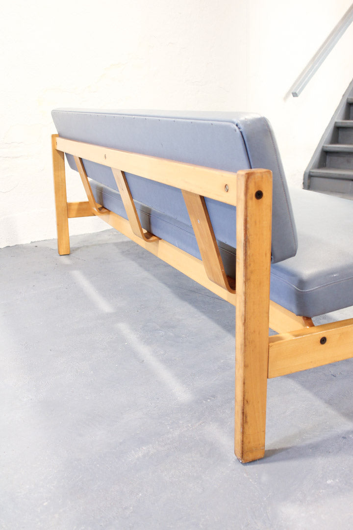 Vintage design blauw grijze bank II