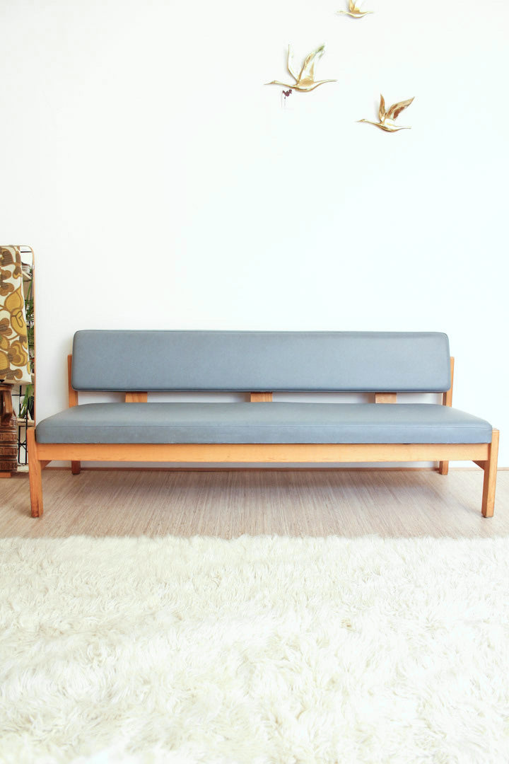 Vintage design blauwgrijze bank