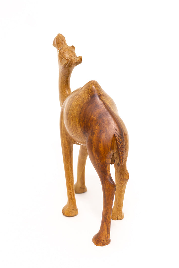 Vintage dromedaris beeld van hout