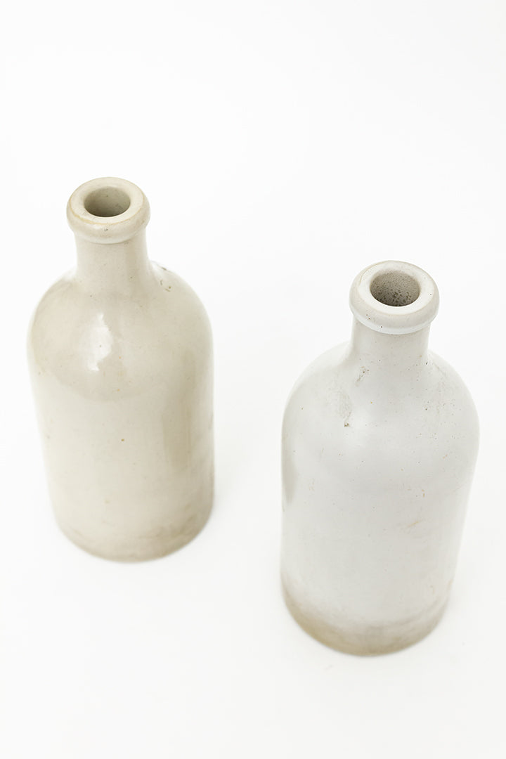 Vintage fles van crèmekleurig keramiek MKM Duitsland