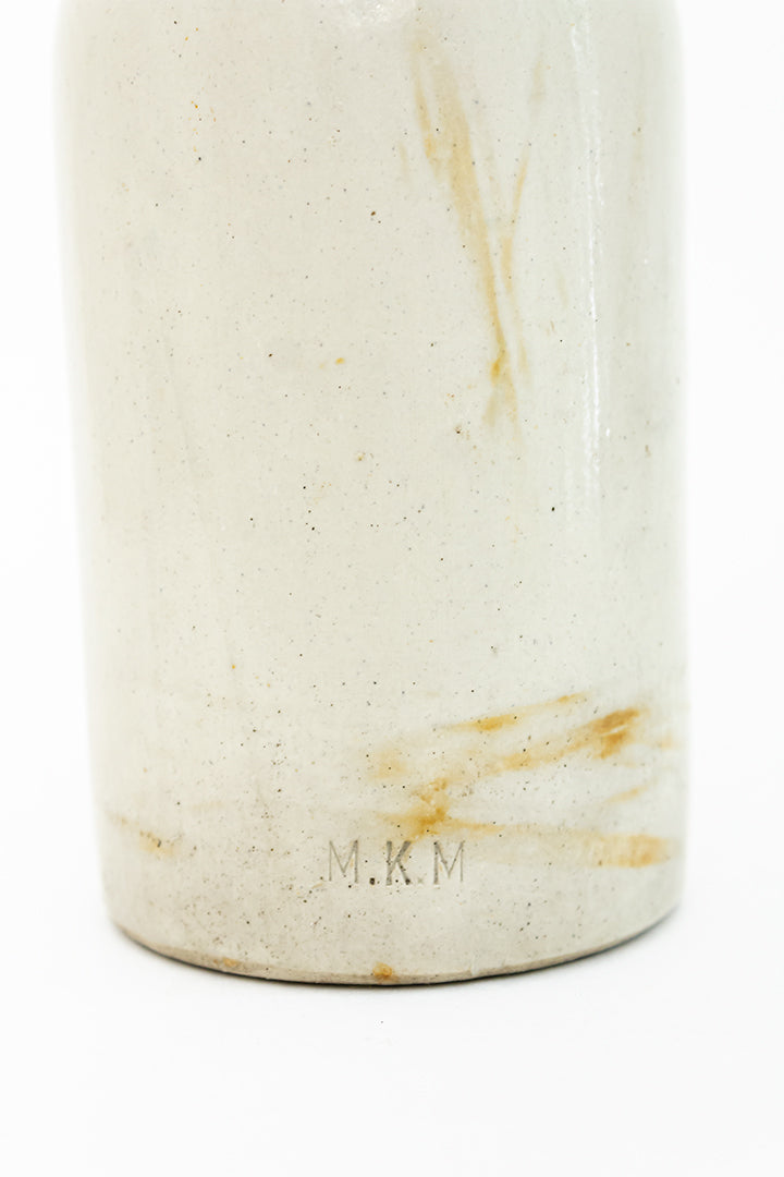 Vintage fles van crèmekleurig keramiek MKM Duitsland