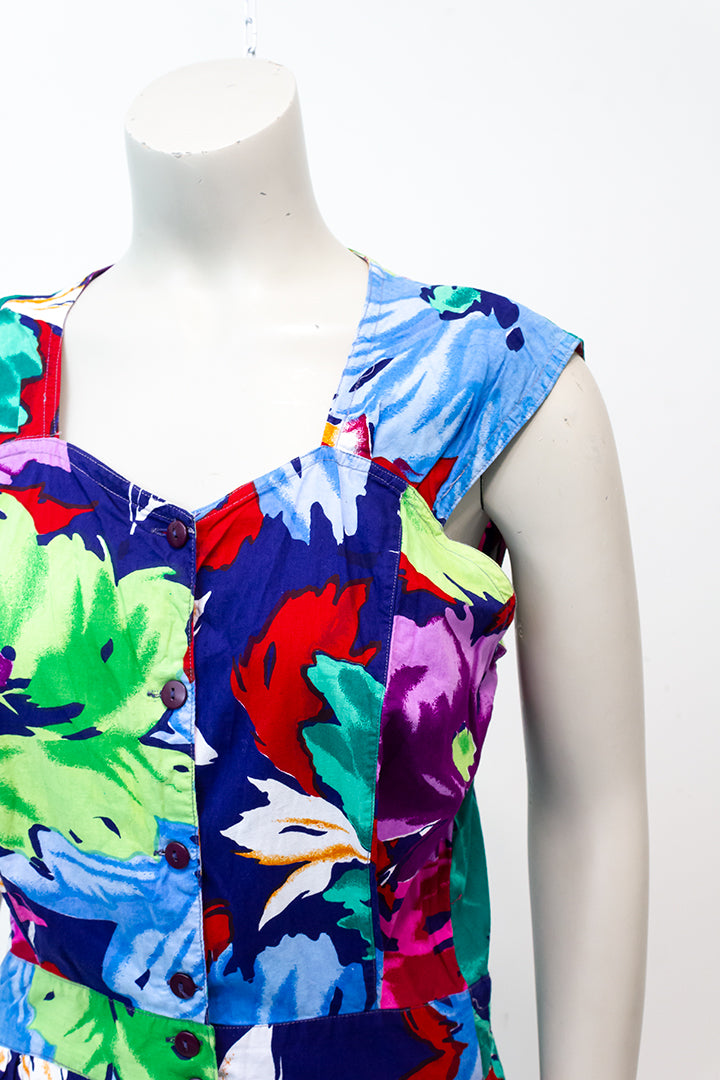 Vintage gebloemde jumpsuit van katoen