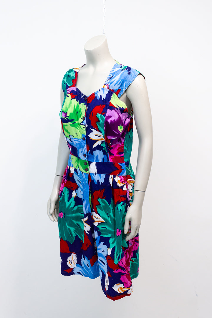 Vintage gebloemde jumpsuit van katoen