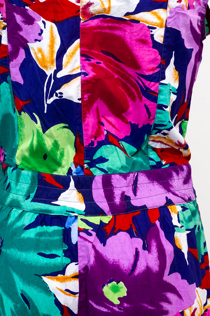 Vintage gebloemde jumpsuit van katoen