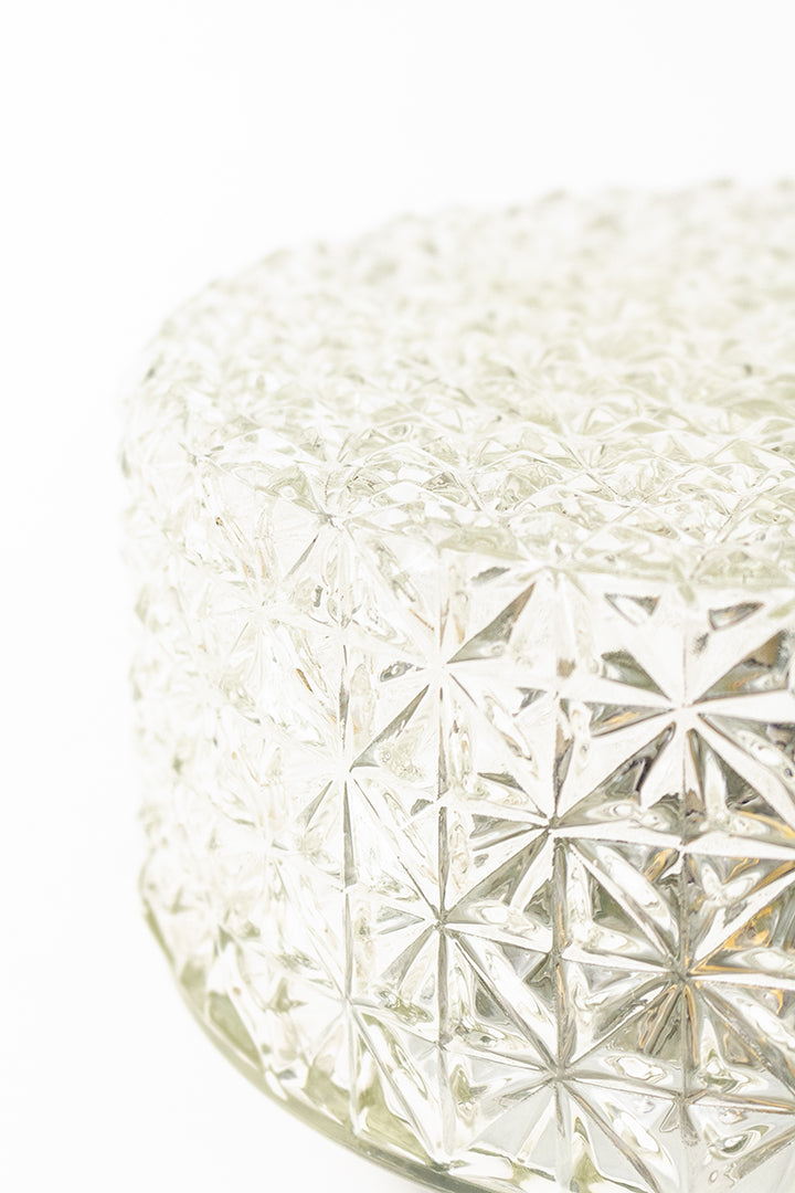 Vintage geometrische plafonnière van glas jaren 60/70